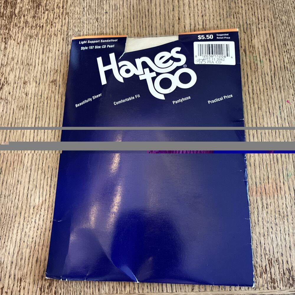 Hanes too Style 116 Pantyhose Sheer Sandalfoot Size CD Pearl Vintage